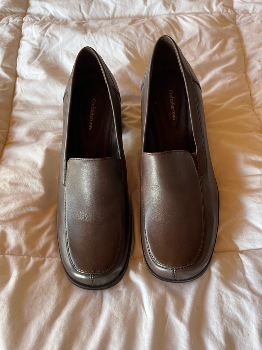 Croft & Barrow Brown Leather Slip-On Loafers New Without Box